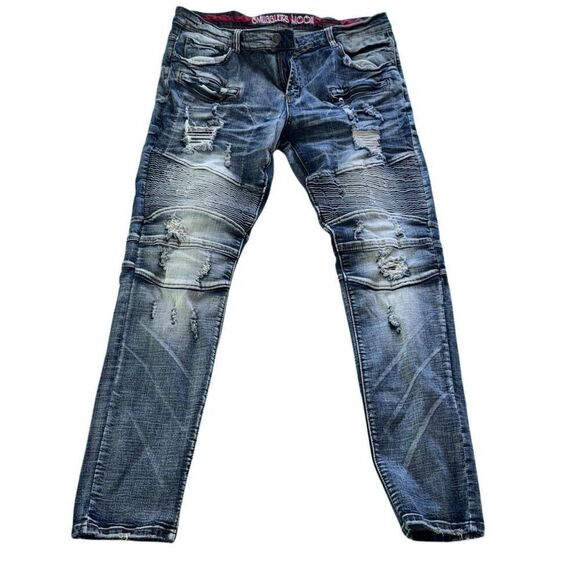 Smugglers moon mens jeans 40 by‎ 33 urban y2k style fun jeans - Picture 1 of 6